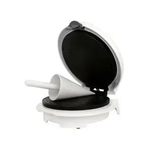 Уред за вафлени фунийки Adler AD 3038, 1500W, Незалепващо покритие, Плоча: 18 см, Бял, (9999AD3038)
