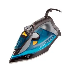 Ютия Adler AD 5032, 3000W, 350ml, 80g/min, Керамика, Вертикално гладене, С-ма против капене, AntiCalc, Авт.изключване, Син, (13015)