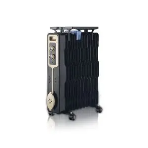 Радиатор ZEPHYR ZP 1971 G11, 2500W, 11 ребра, 3 степени, Поставка за дрехи, Регулируем термостат, Черен, (18621)