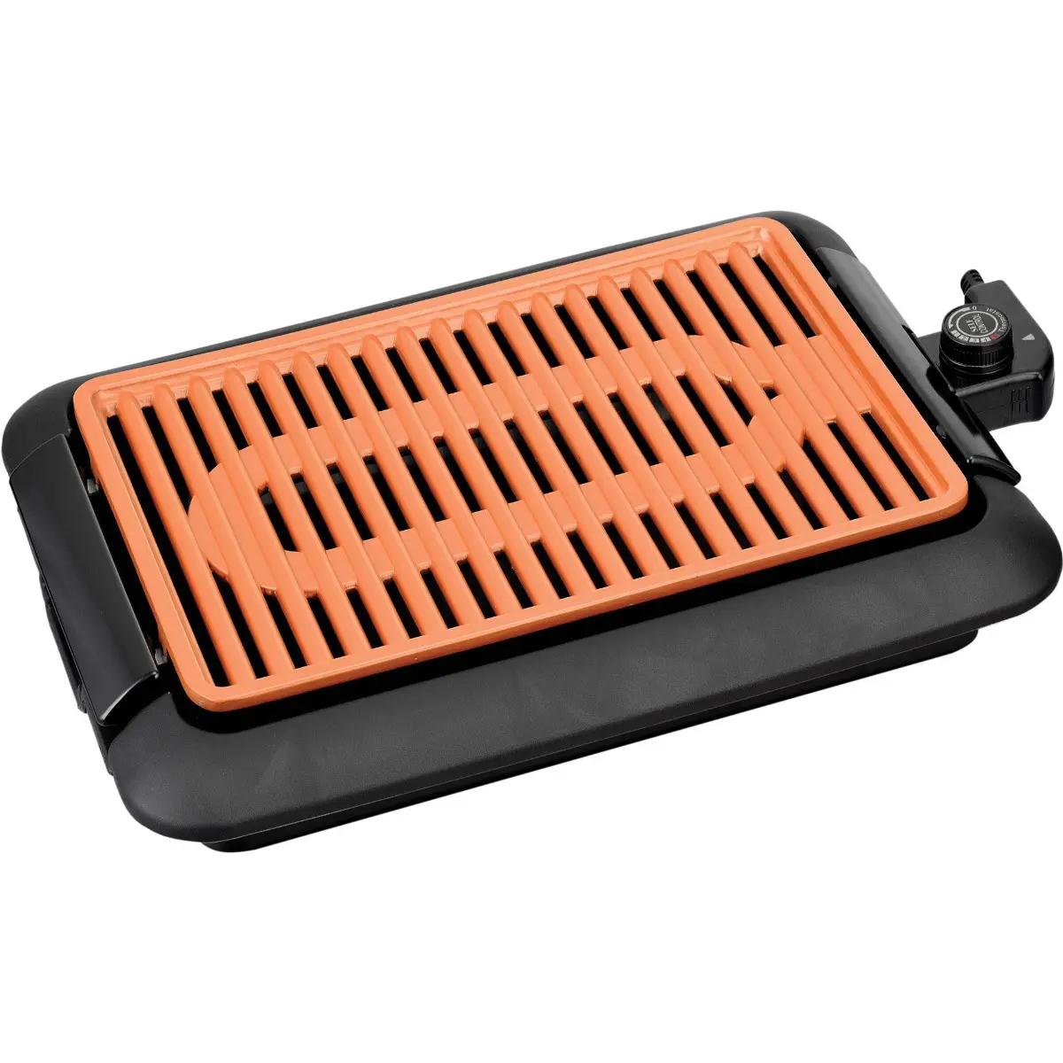 Бездимна електрическа скара ELITE EG-1001GP, 1250W, Черен/Меден, (15828): Скара с оребрена плоча