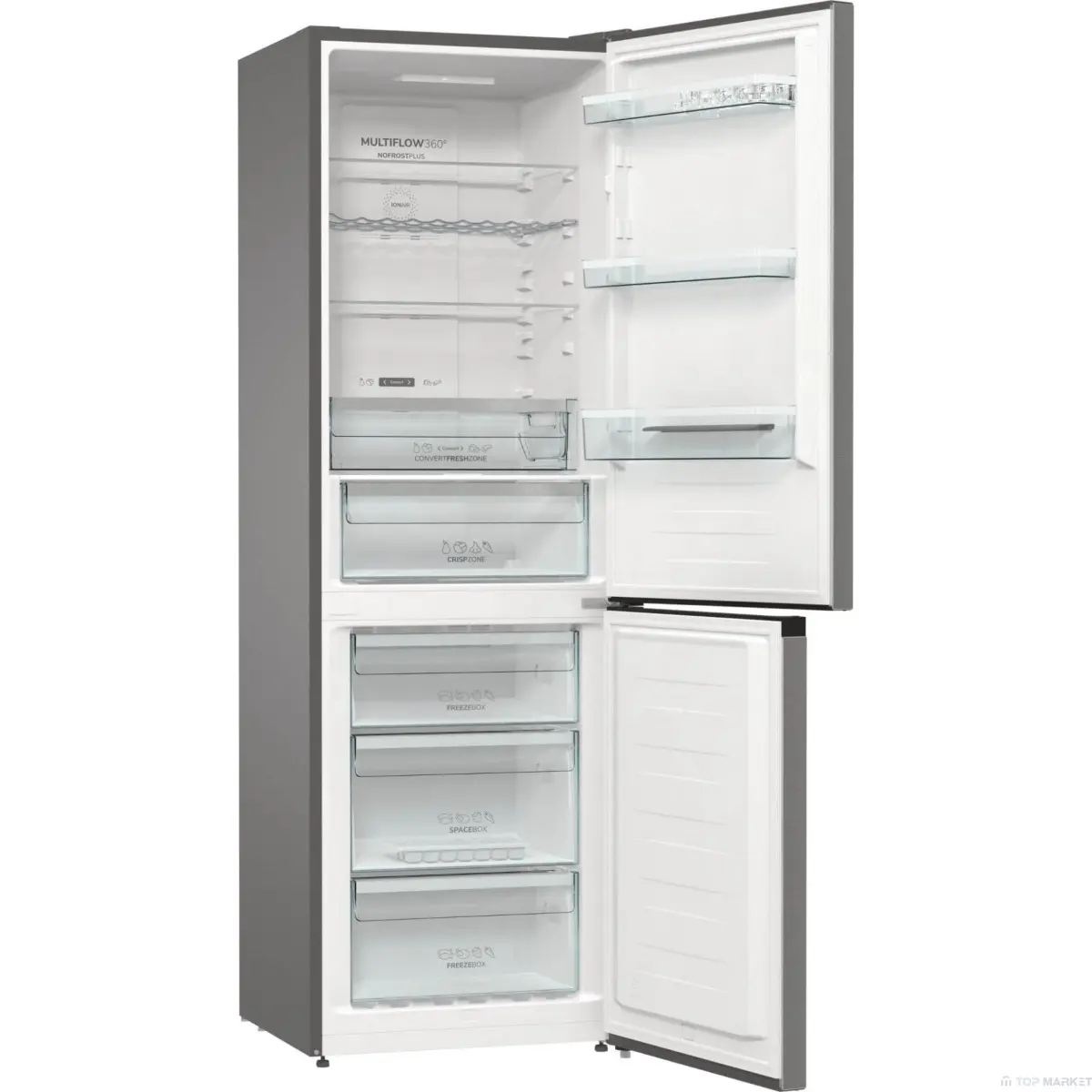 Хладилник с фризер Gorenje NRK6192AXL4, (30013): Отворено вътрешно пространство