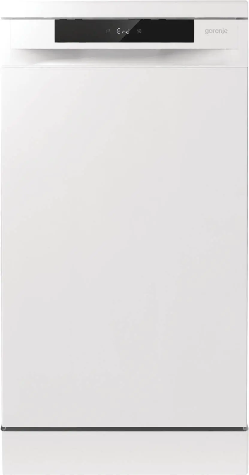 Съдомиялна GORENJE GS541D10W, 45см, Инверторен мотор, Бял, (17404): Бяла съдомиялна отпред
