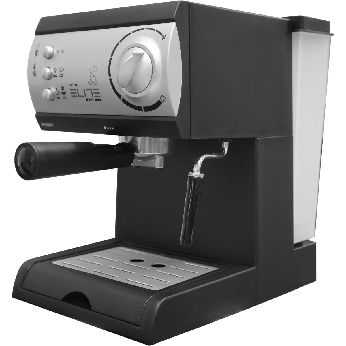 Кафемашина ELITE JR-655, 20 бара, дюза за пара, сив, (16418): Кафемашина с ръкохватка