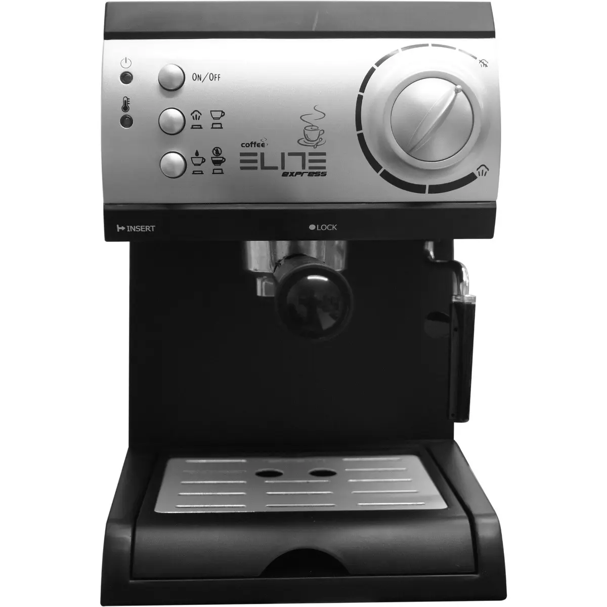 Кафемашина ELITE JR-655, 20 бара, дюза за пара, сив, (16418): Кафемашина отпред