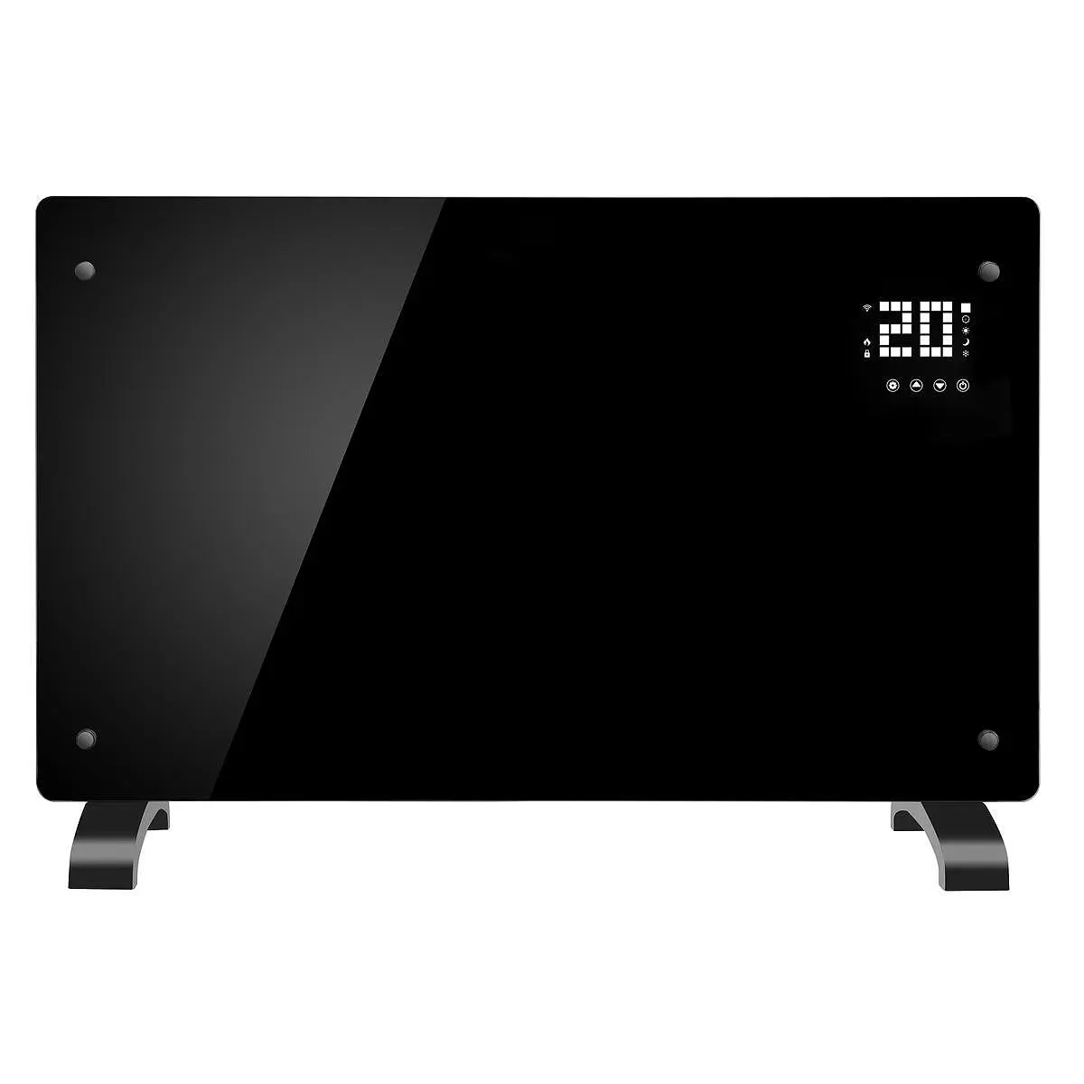 Конвекторна печка ELITE WGPHD-22, 2200W, Стъклен панел, WI-FI, Черен, (15997): Черен конвектор отпред