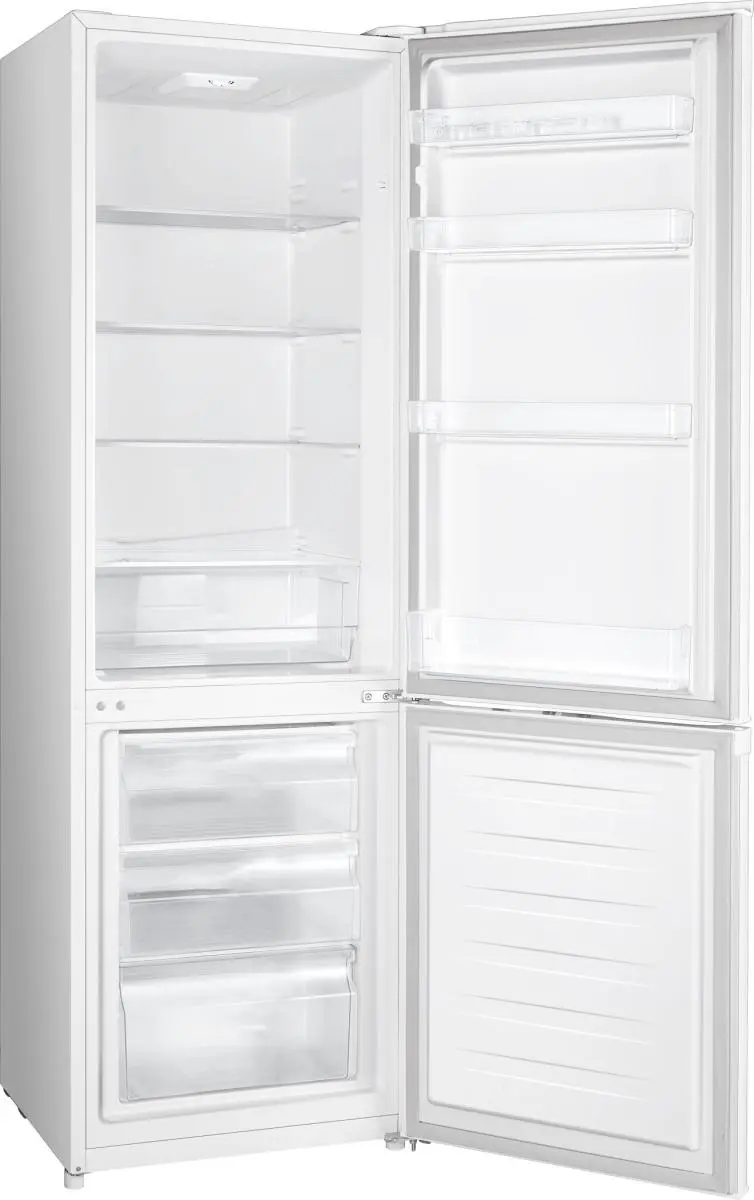 Хладилник с фризер GORENJE RK4182PW4, 269 л, LED Осветление, Механично управление, Бял, (17278): Отворен хладилник с фризер