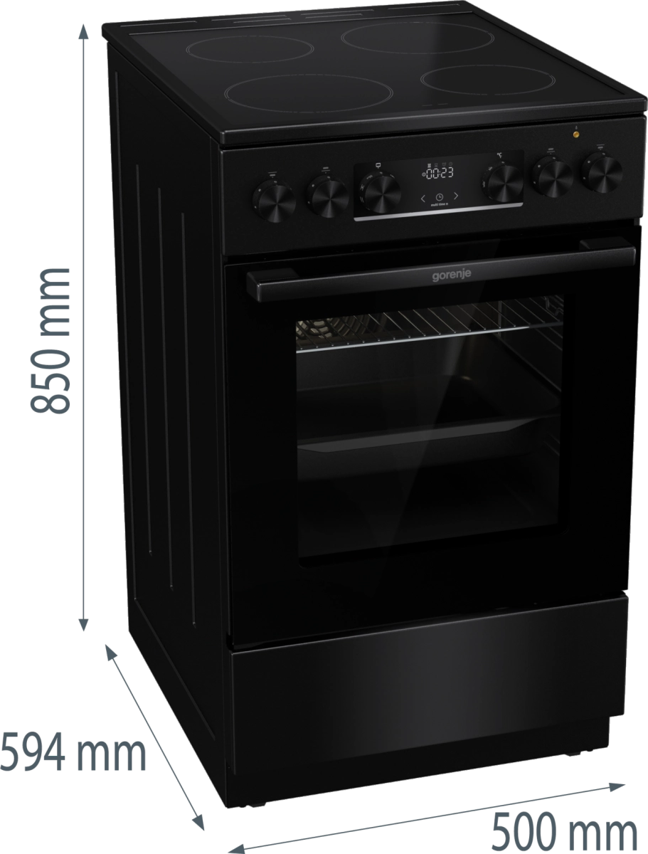 Готварска печка Gorenje GEC5C40BG, (35940299): Размери на готварската печка