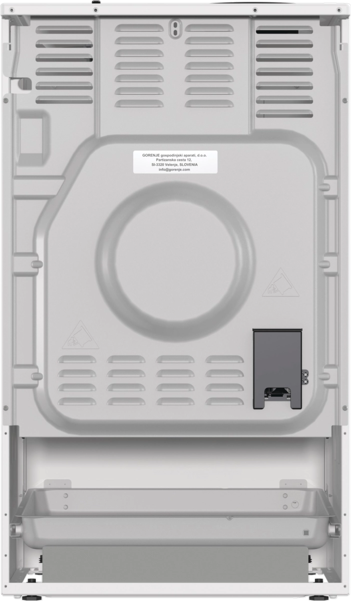 Комбинирана готварска печка Gorenje GK5B42WF, 70L, Aqua Clean, Бял, (35930987): Задна страна на печката