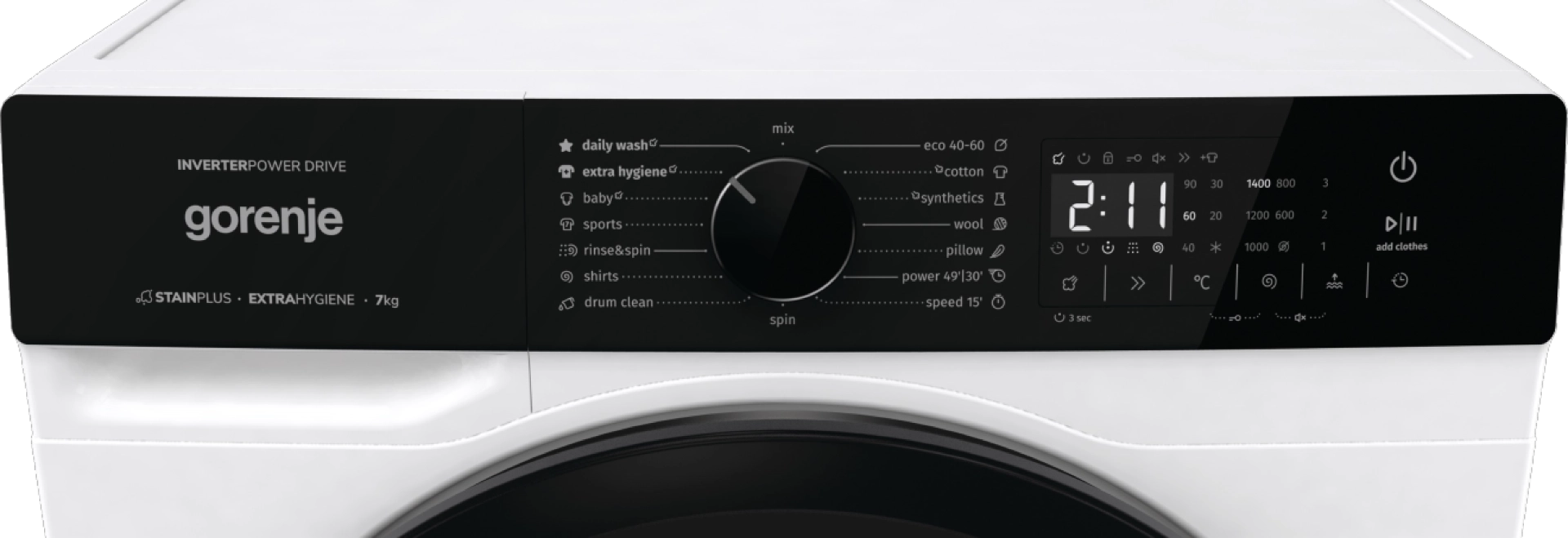 Перална машина GORENJE WNHA74SASEU, (19270): Панел за управление
