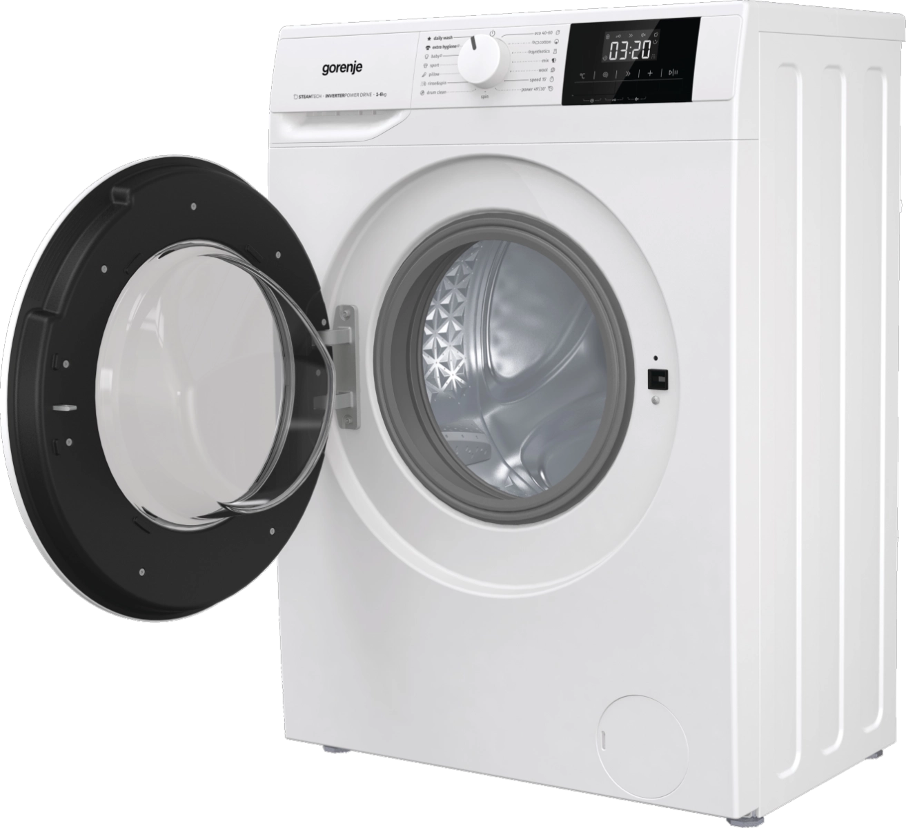 Пералня GORENJE WNGPI61SBS, 6 кг, 1000 обр./мин., Инверторен мотор, Бял, (35922783): Пералня с отворен люк