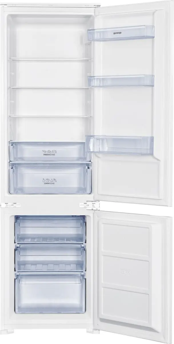 Хладилник за вграждане GORENJE RKI517EP1, 250л, Електронно управление, LED лента, Бял, (20830): Отворен хладилник отвътре