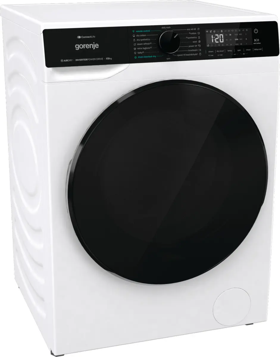Пералня със сушилня Gorenje WD2PA854ADW, (35946427): Пералня със сушилня под ъгъл