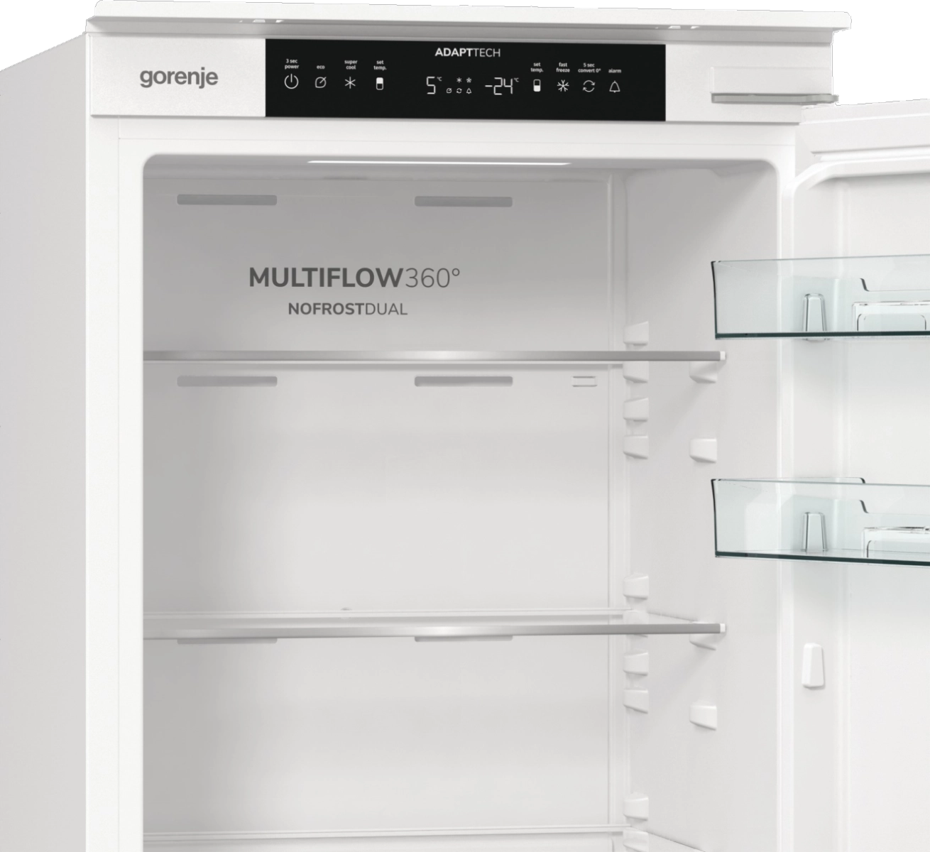 Хладилник с фризер Gorenje NRKI517E41, (35932123): Вътрешност и контролен панел