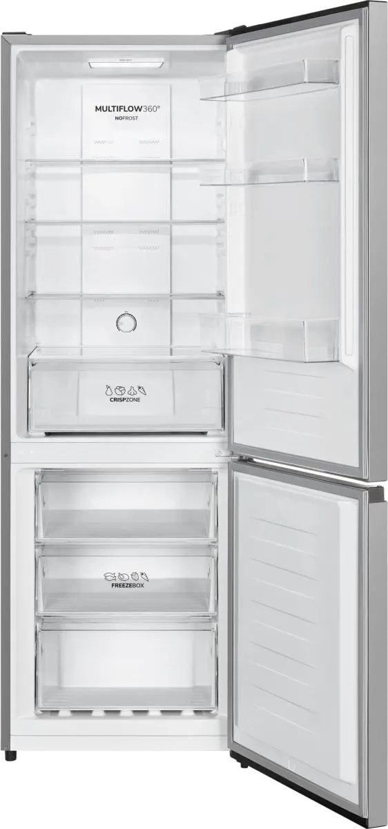 Хладилник с фризер Gorenje NRK6182PS4, 292L, NoFrost Plus, Сив, (13756): Отворени хладилни отделения