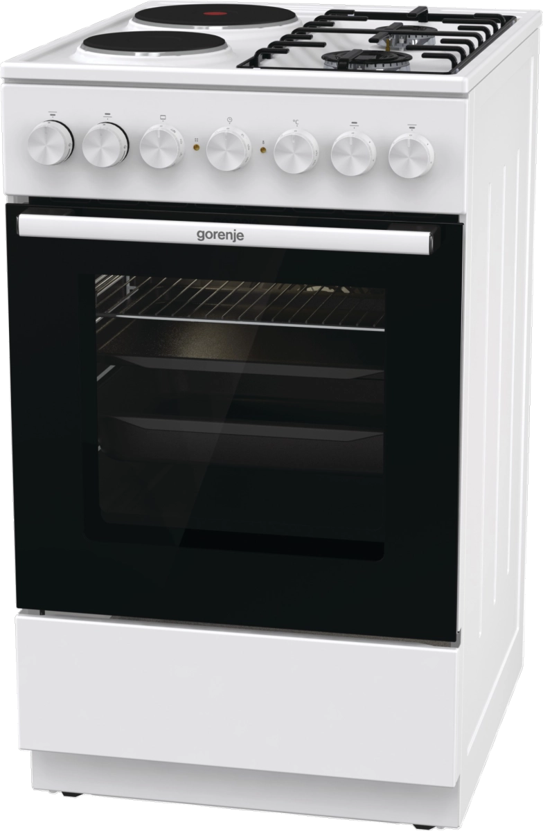 Комбинирана готварска печка Gorenje GK5B42WF, 70L, Aqua Clean, Бял, (35930987): Комбинирана готварска печка