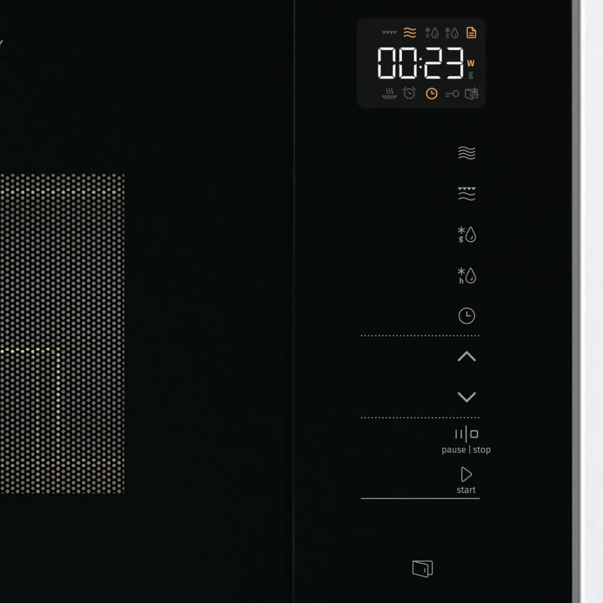 Микровълнова фурна за вграждане Gorenje BMI251SG3BG, 25 литра, грил, черен, (13650): Сензорен контролен панел