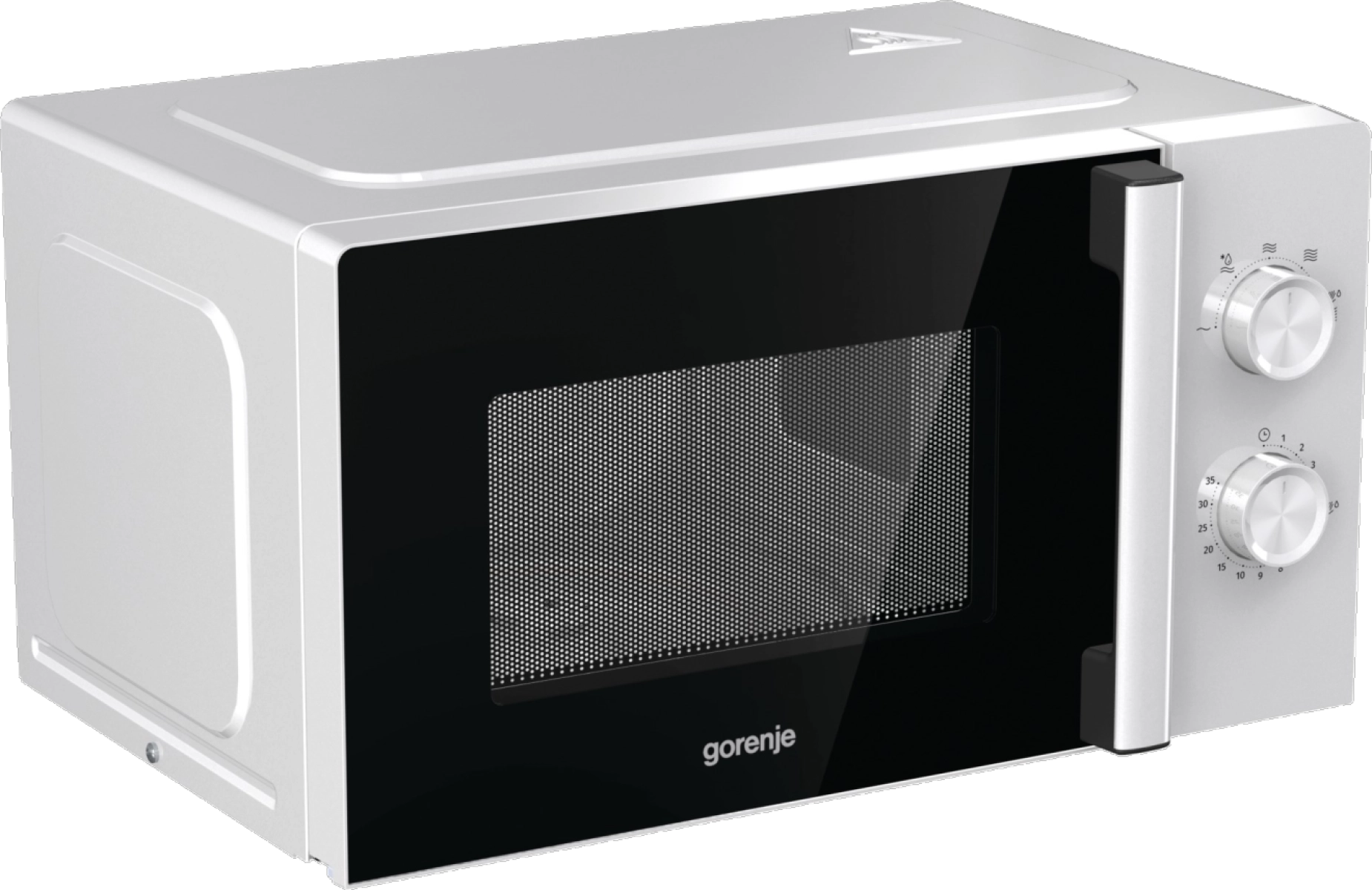 Микровълнова фурна Gorenje MO20E1WH, 20 литра, 800W, бял, (13725): Микровълнова фурна под ъгъл