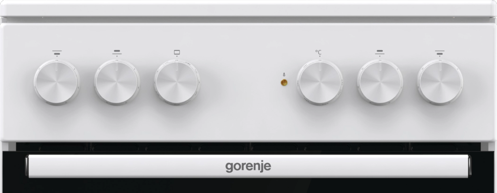 Готварска печка със стъклокерамичен плот Gorenje GEC5A61WG, 70 литра, бял, (13736): Панел с шест регулатора
