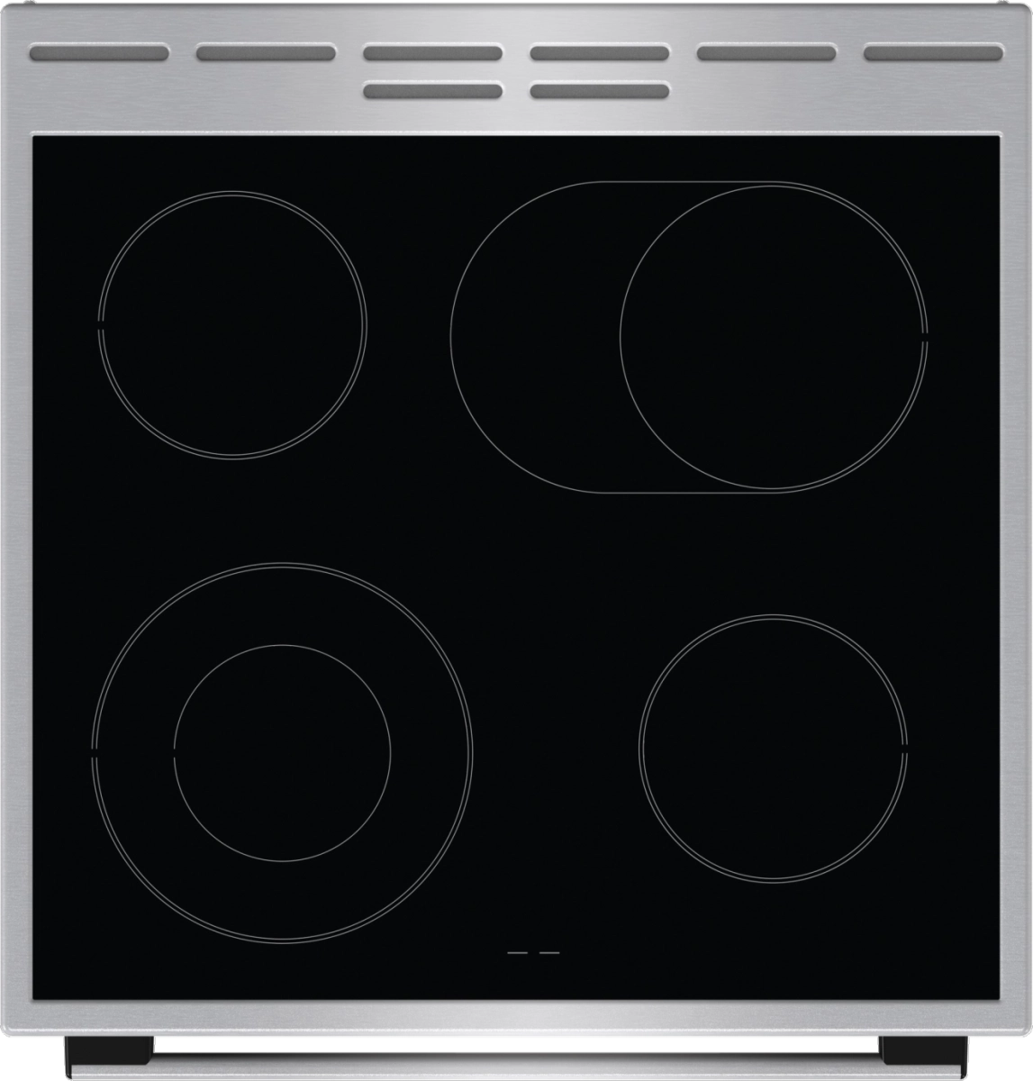 Готварска печка със стъклокерамичен плот Gorenje GECS6C70XPA, 71 литра, инокс, (13678): Стъклокерамичен плот отгоре