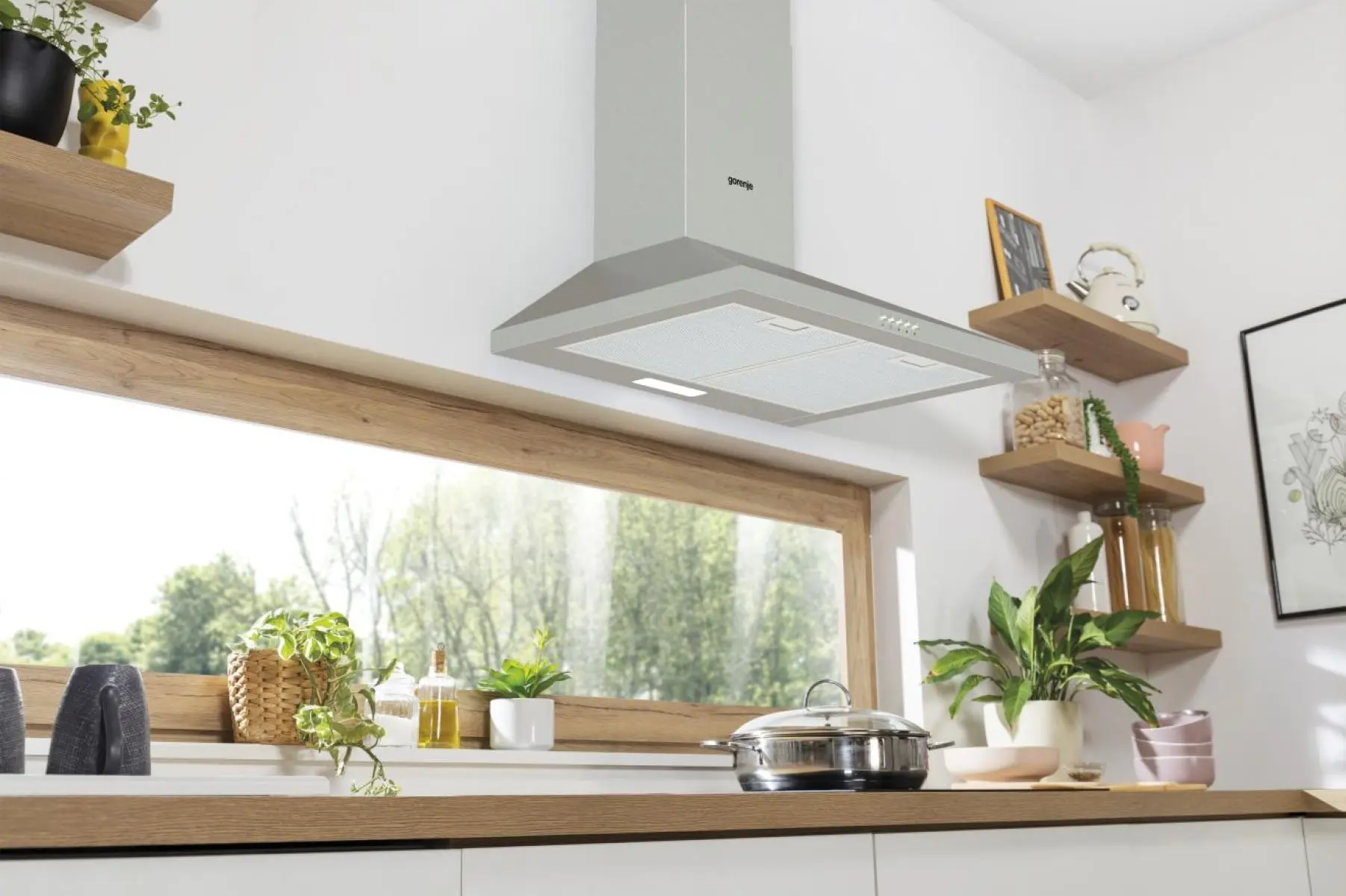 Абсорбатор Gorenje WHC629E4X, 450 м³/ч, инокс, (13610): Абсорбатор отдолу