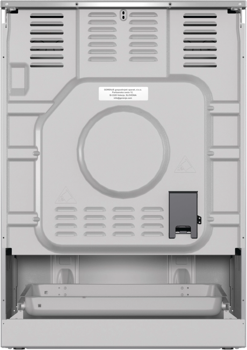 Готварска печка със стъклокерамичен плот Gorenje GECS6C70XPA, 71 литра, инокс, (13678): Задна страна на печката