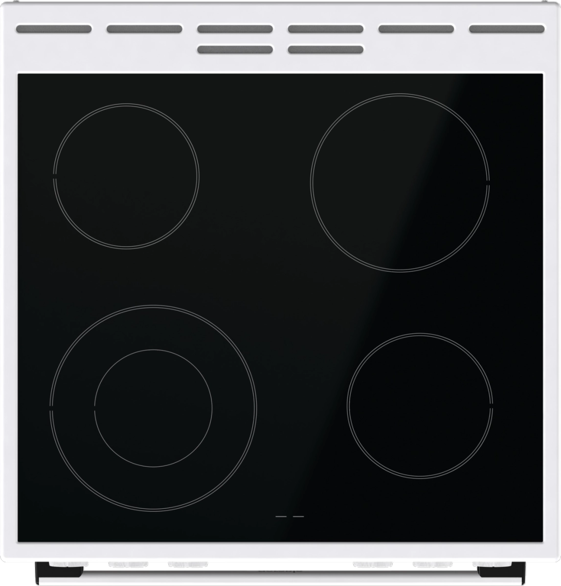 Готварска печка със стъклокерамичен плот Gorenje GEC6A41WC, 71 литра, бял, (13706): Стъклокерамичен плот отгоре