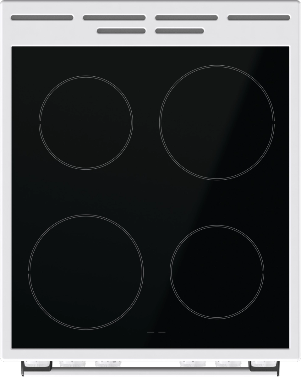 Готварска печка със стъклокерамичен плот Gorenje GEC5A61WG, 70 литра, бял, (13736): Стъклокерамичен плот отгоре