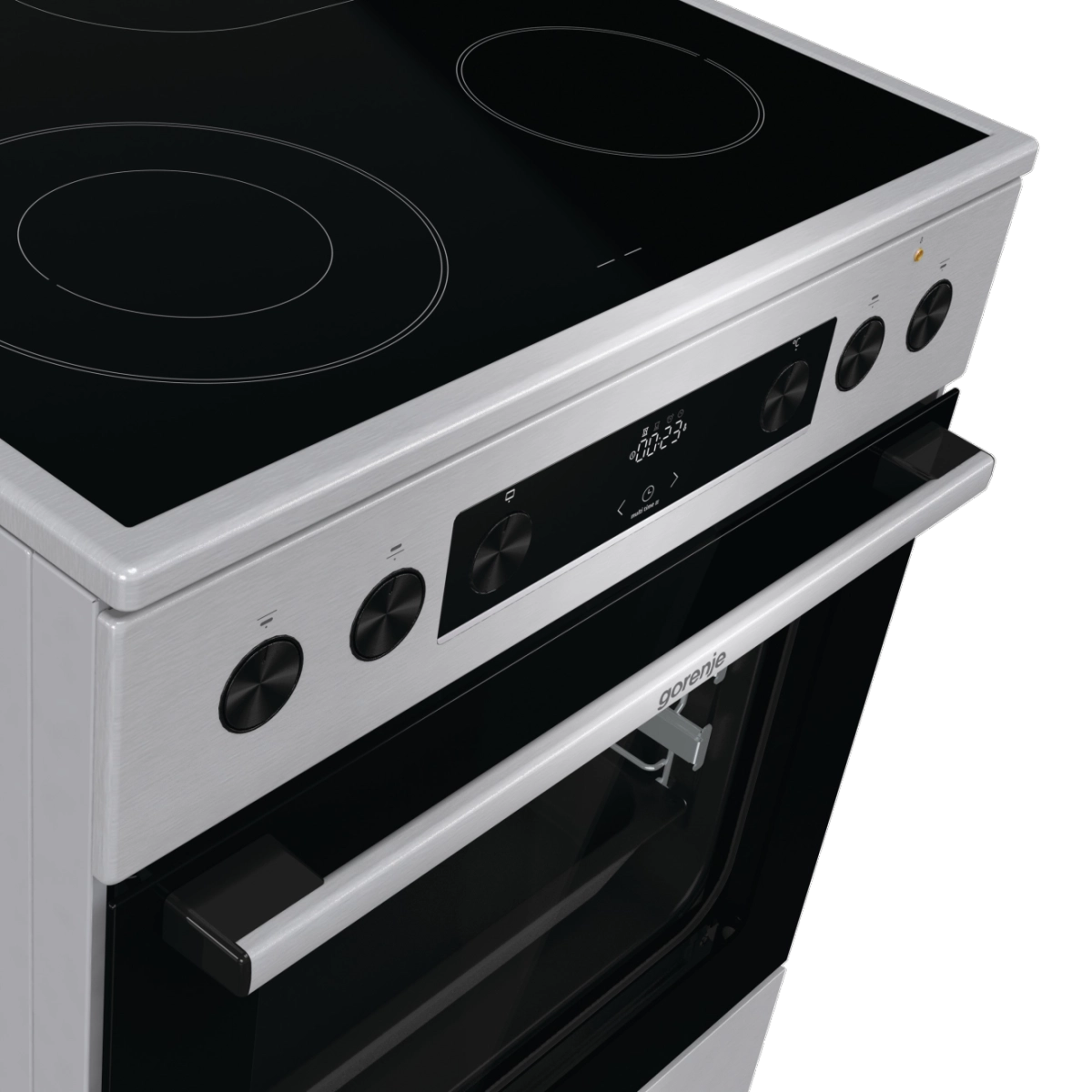 Готварска печка със стъклокерамичен плот Gorenje GECS6C70XPA, 71 литра, инокс, (13678): Плот и контролен панел