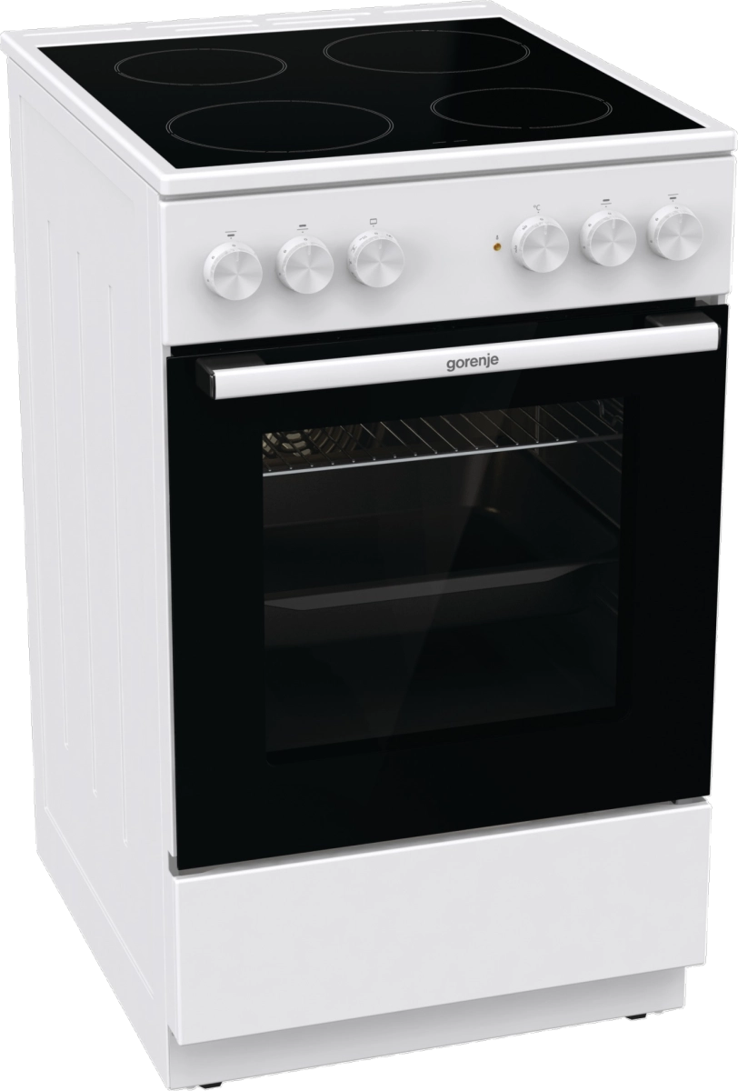 Готварска печка със стъклокерамичен плот Gorenje GEC5A61WG, 70 литра, бял, (13736): Бяла готварска печка