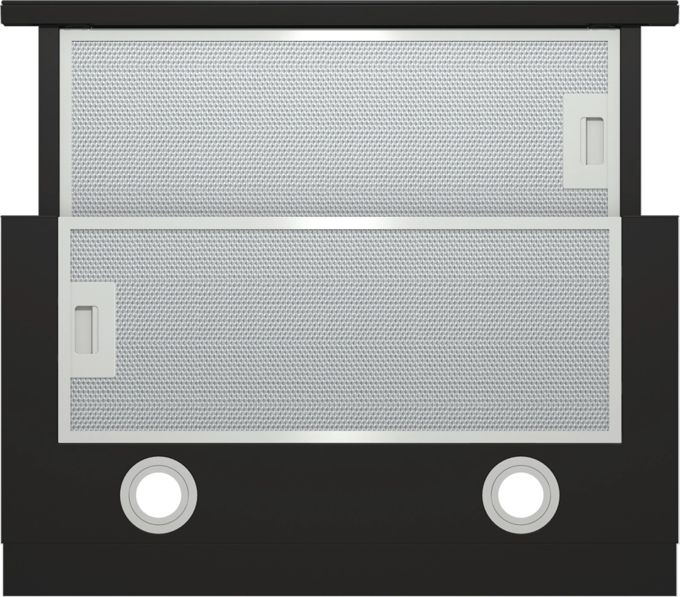Абсорбатор за вграждане GORENJE TH64E4BG, 450 м³/ч, Черен, (20727): Долна страна с филтри
