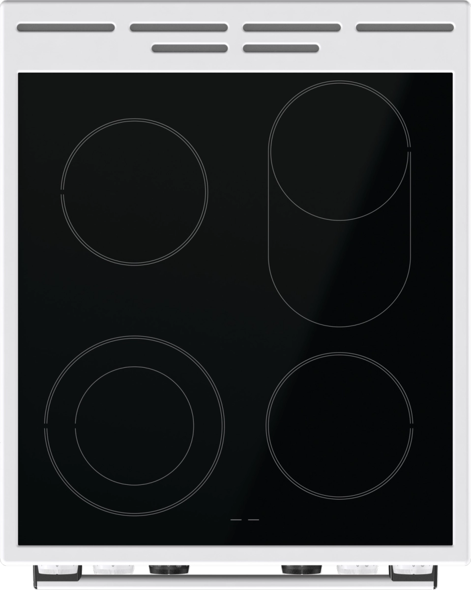 Готварска печка Gorenje GECS5C70WA, 70L, AirFry, Бял, (13704): Стъклокерамичен плот отгоре
