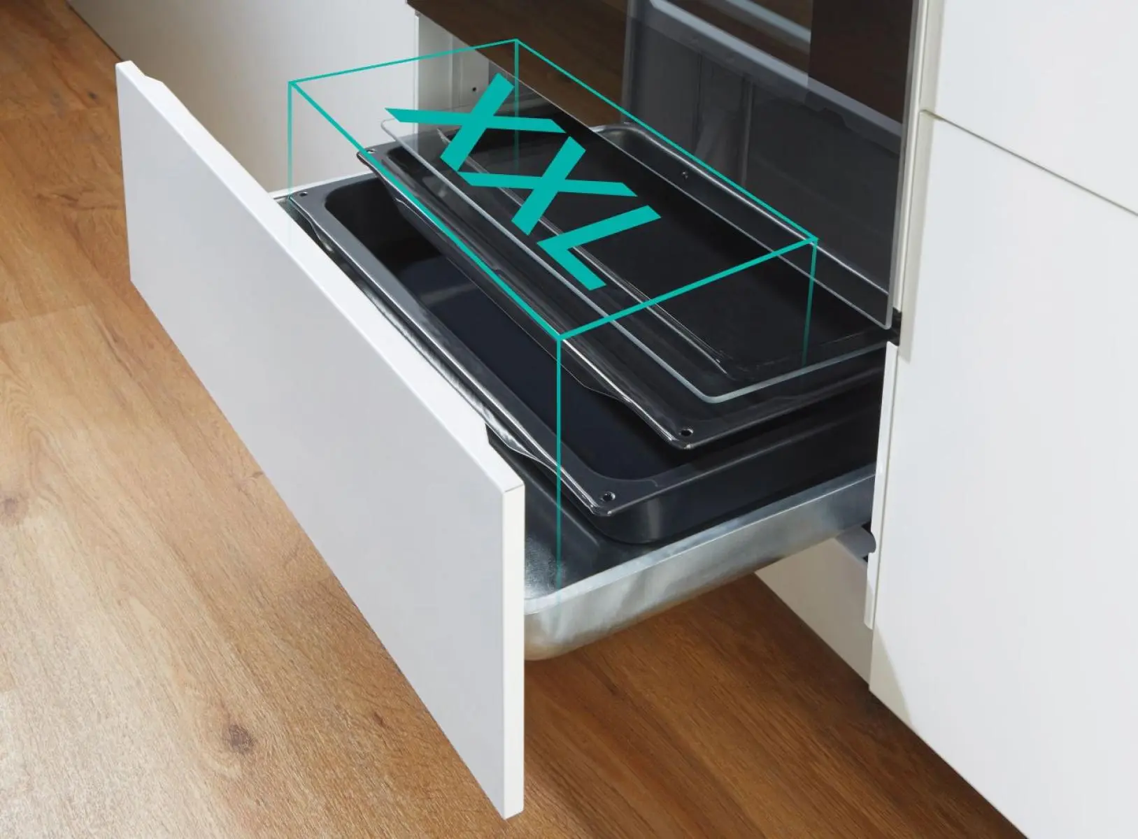 Готварска печка със стъклокерамичен плот Gorenje GECS6C70WPA, 71 литра, бял, (13679): Отворено долно чекмедже