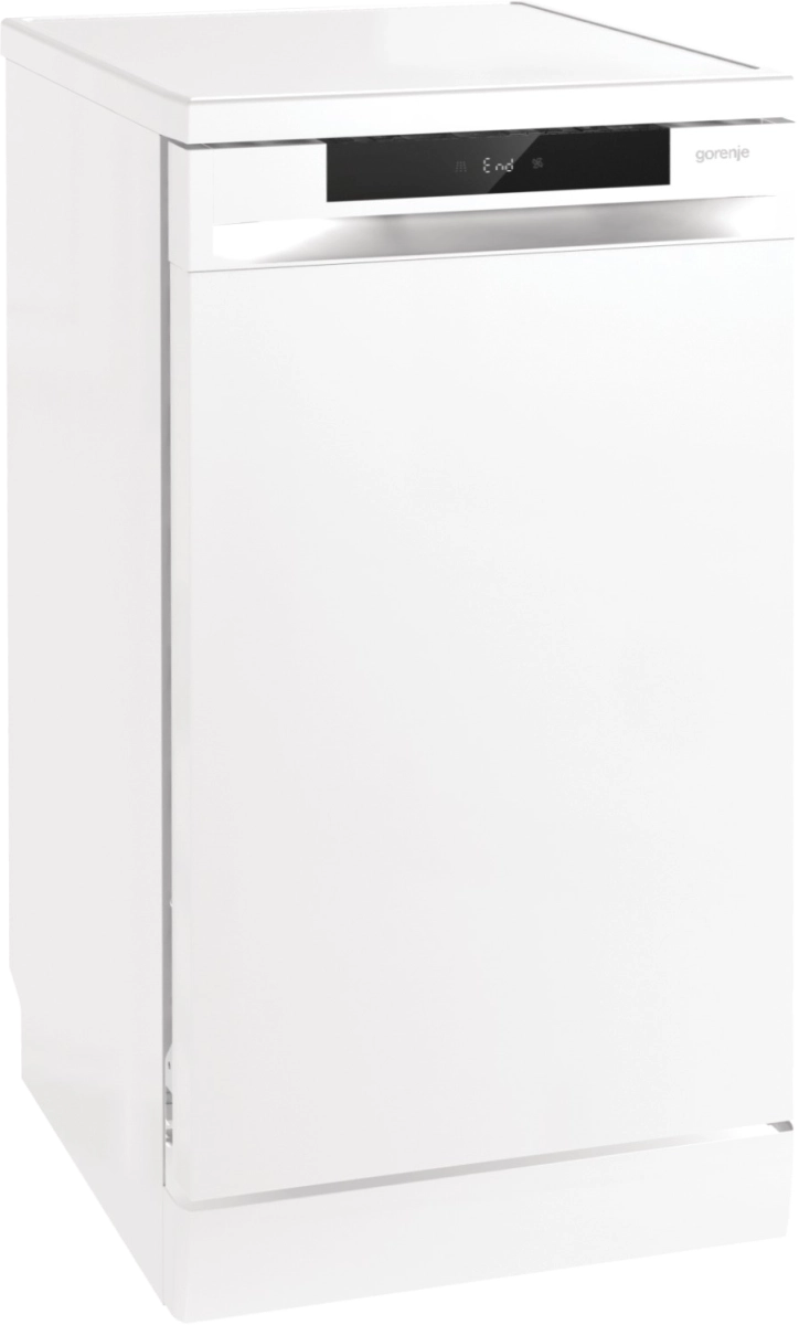 Съдомиялна GORENJE GS541D10W, 45см, Инверторен мотор, Бял, (17404): Бяла съдомиялна под ъгъл