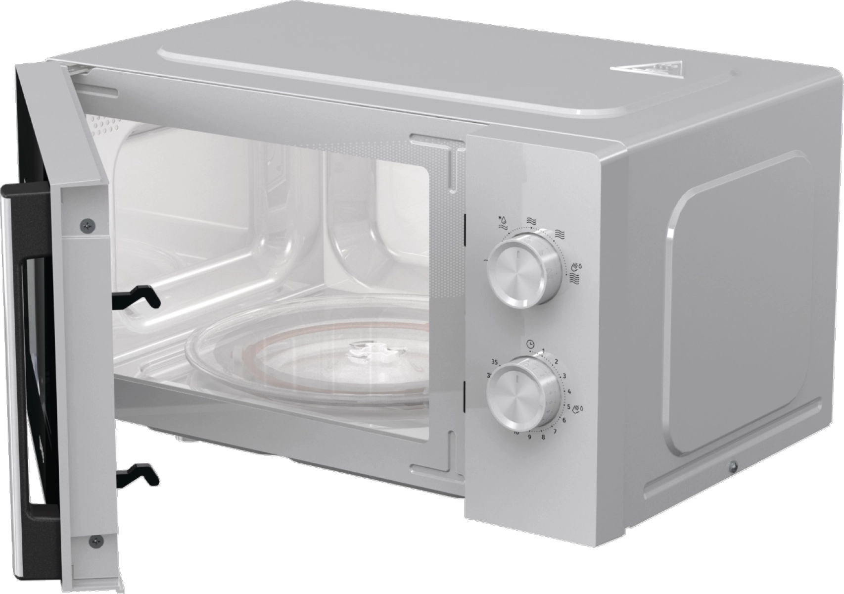 Микровълнова фурна Gorenje MO20E1WH, 20 литра, 800W, бял, (13725): Отворена микровълнова фурна
