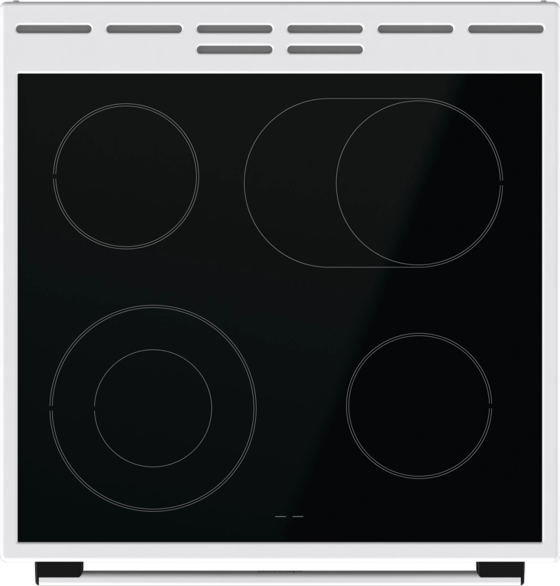 Готварска печка със стъклокерамичен плот Gorenje GECS6C70WPA, 71 литра, бял, (13679): Стъклокерамичен плот отгоре