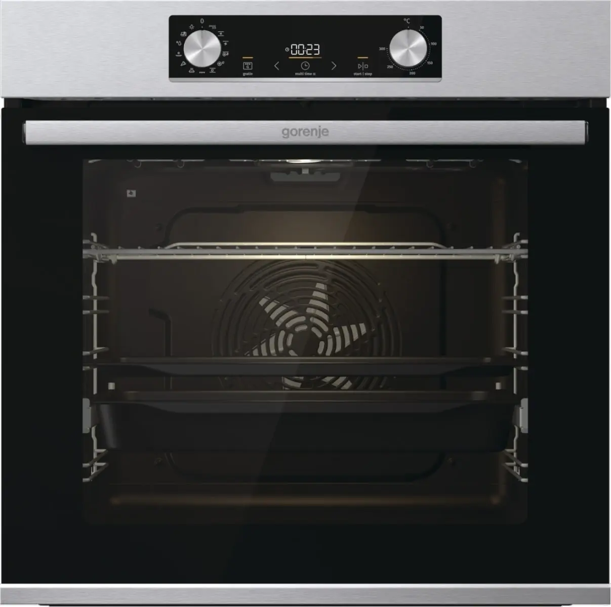 Фурна за вграждане Gorenje BPS6737E14X, 77 литра, функция пиролиза, инокс, (13741): Фурна отпред