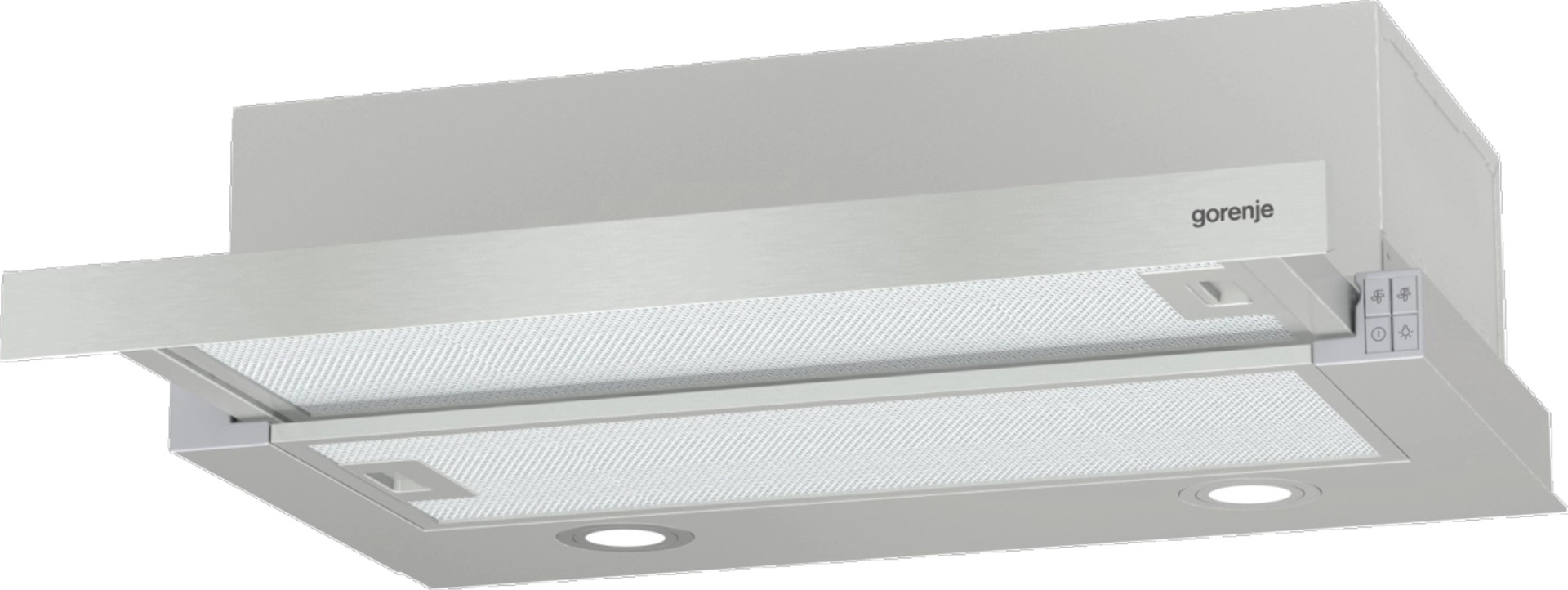 Абсорбатор за вграждане GORENJE TH62E4X, 450 m³/h, Инокс, (20726): Долна страна на абсорбатора