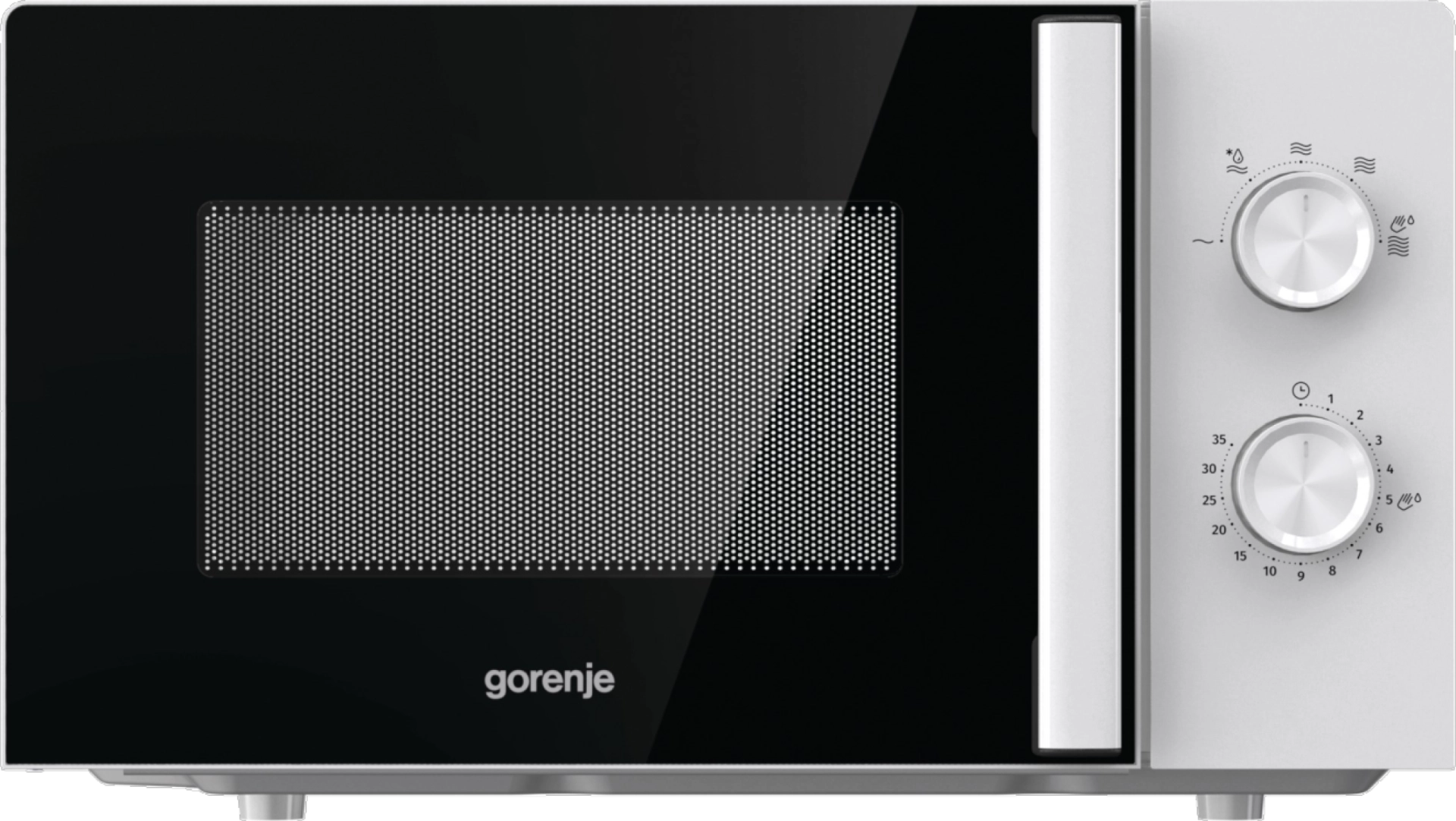 Микровълнова фурна Gorenje MO20E1WH, 20 литра, 800W, бял, (13725): Микровълнова фурна отпред