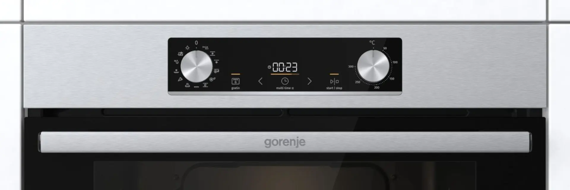 Фурна за вграждане Gorenje BPS6737E14X, 77 литра, функция пиролиза, инокс, (13741): Панел за управление