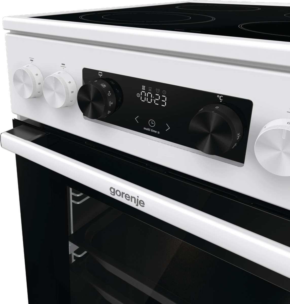 Готварска печка Gorenje GECS5C70WA, 70L, AirFry, Бял, (13704): Панел за управление