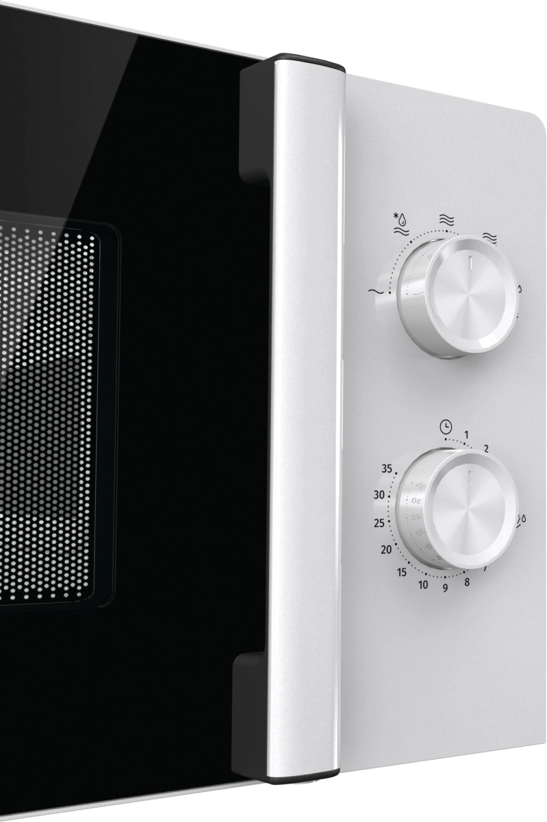 Микровълнова фурна Gorenje MO20E1WH, 20 литра, 800W, бял, (13725): Двата въртящи се регулатора