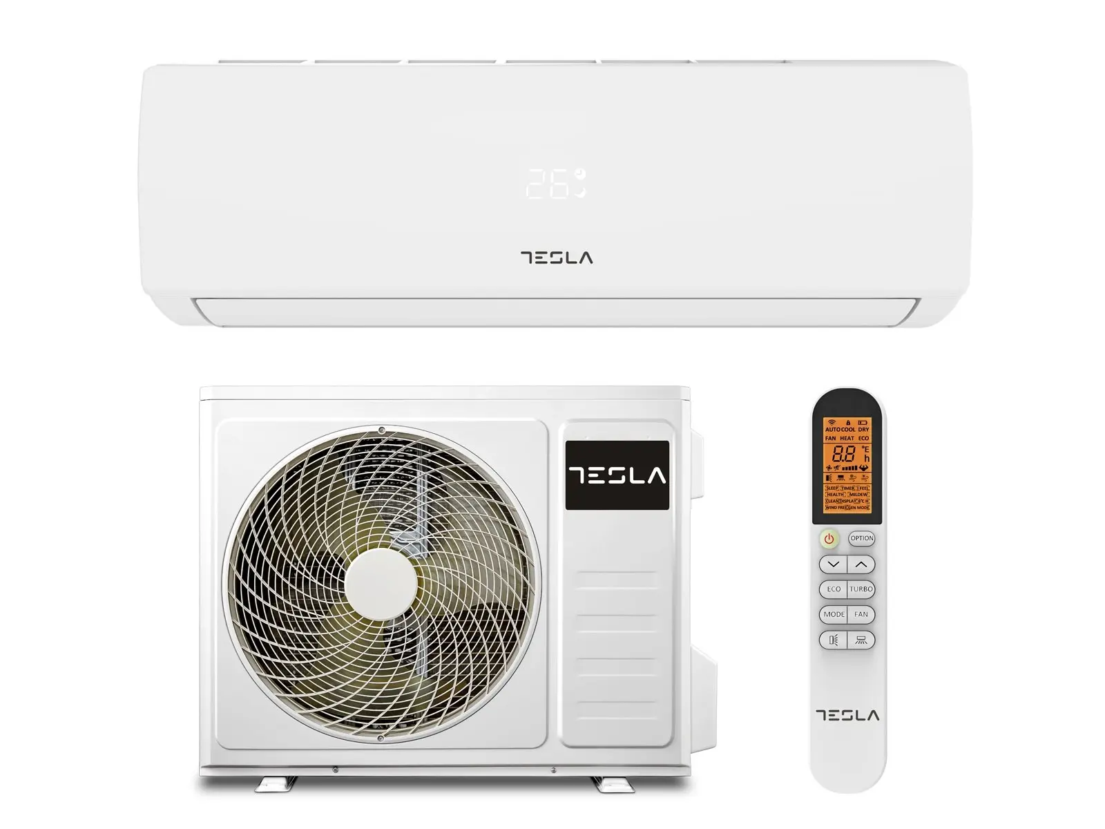 Климатик Tesla Ambient TT34EXC1-1232IAW, 12 000 BTU, Клас A++/A+, 32 dB, Фреон R32, (14602): Комплект климатик с дистанционно