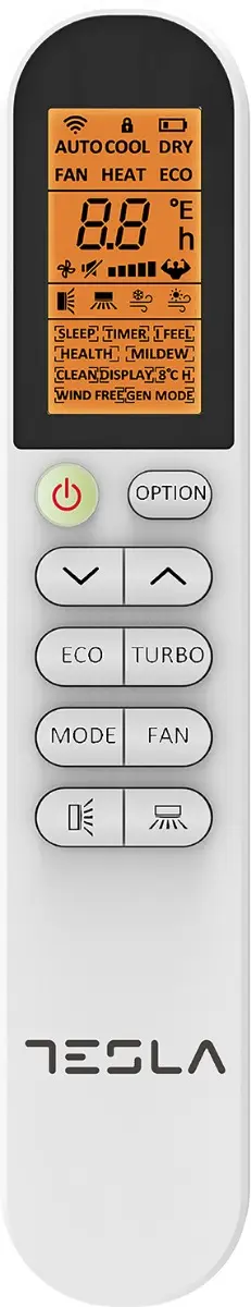 Климатик Tesla Ambient TT34EXC1-1232IAW, 12 000 BTU, Клас A++/A+, 32 dB, Фреон R32, (14602): Дистанционно управление с дисплей
