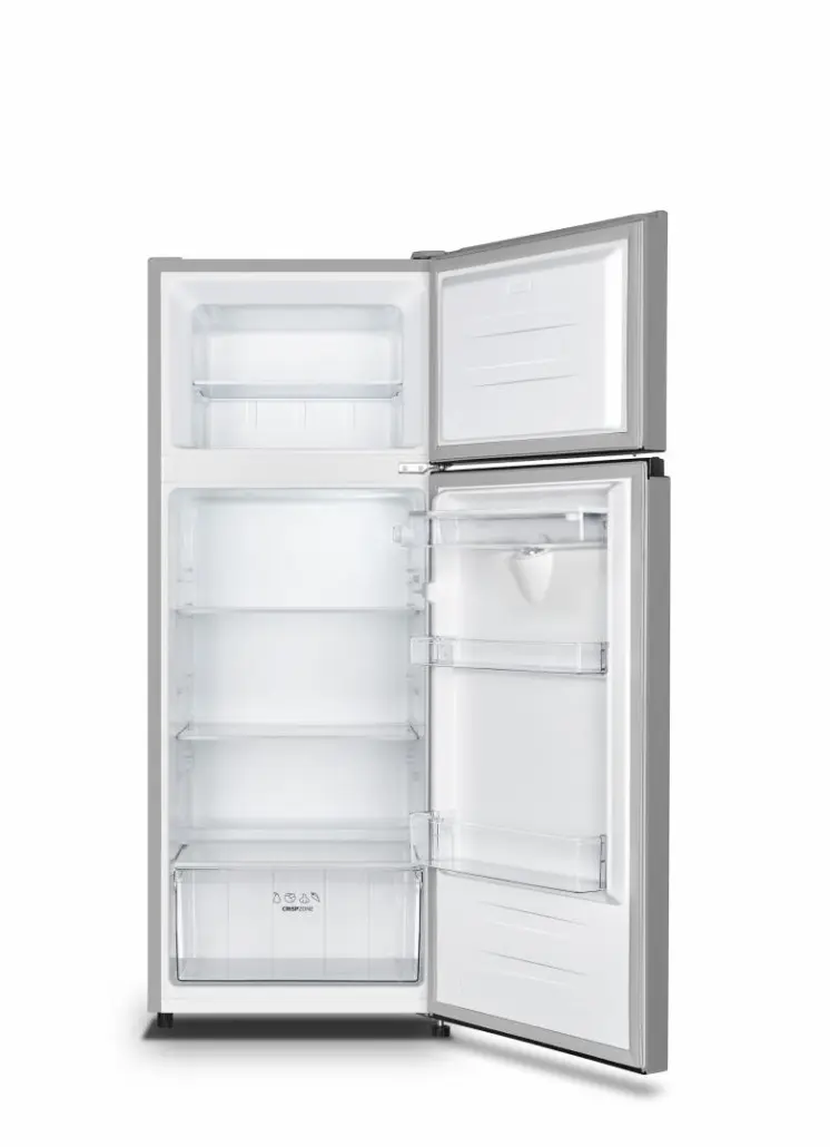 Хладилник HEINNER HF-HS205SWDE++, 206 л, Диспенсър за вода, LED осветление, Сребрист, (35922898): Отворен хладилник отвътре