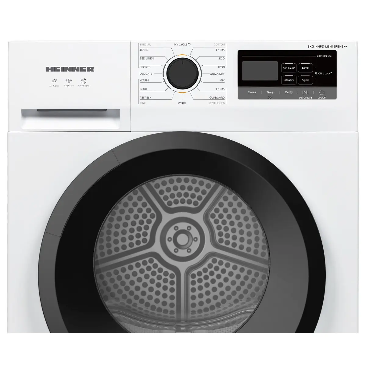 Сушилня HEINNER HHPD-M8N13PBKE++, (35945118): Предна страна на сушилнята