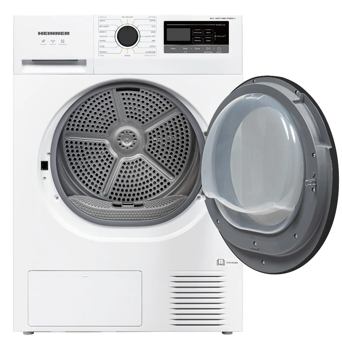 Сушилня HEINNER HHPD-M8N13PBKE++, (35945118): Сушилня с отворена врата