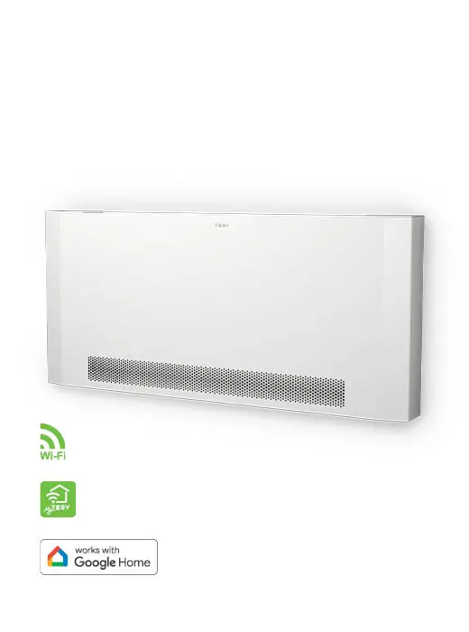 Вентилаторен конвектор TESY AirThermica FCU 400, Wi-Fi, Изводи от дясно, (35950177): Конвектор отпред под ъгъл