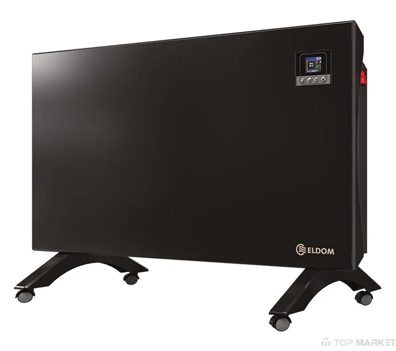 Конвектор ELDOM RH01F20W-B, (17244): Черен конвектор на колелца