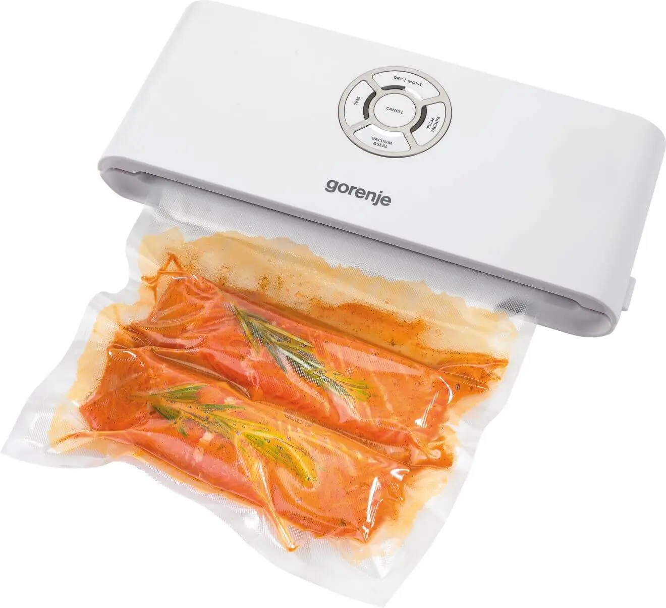 Уред за вакуумиране Gorenje VS120W, (13502): Уред с плик с риба