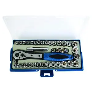 Тресчотка с вложки к-т 39 части 1/4" & 3/8" 4-15mm Basic Skillco, (35927417)